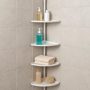 Corner Shower Caddy Adjustable Tension Rod