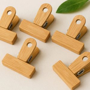 Eco Friendly Wooden Bag Clips Natural Bamboo
