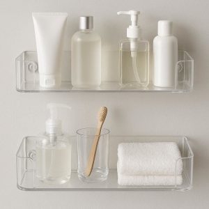 Acrylic Bathroom Shelf Set Transparent Design